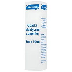 Opaska elastyczna tkana z zapinką 5m x 15 cm ( 3 M VISCOPLASTR) *