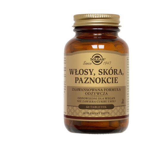 SOLGAR Włosy Skóra Paznokcie 60 tabletek *