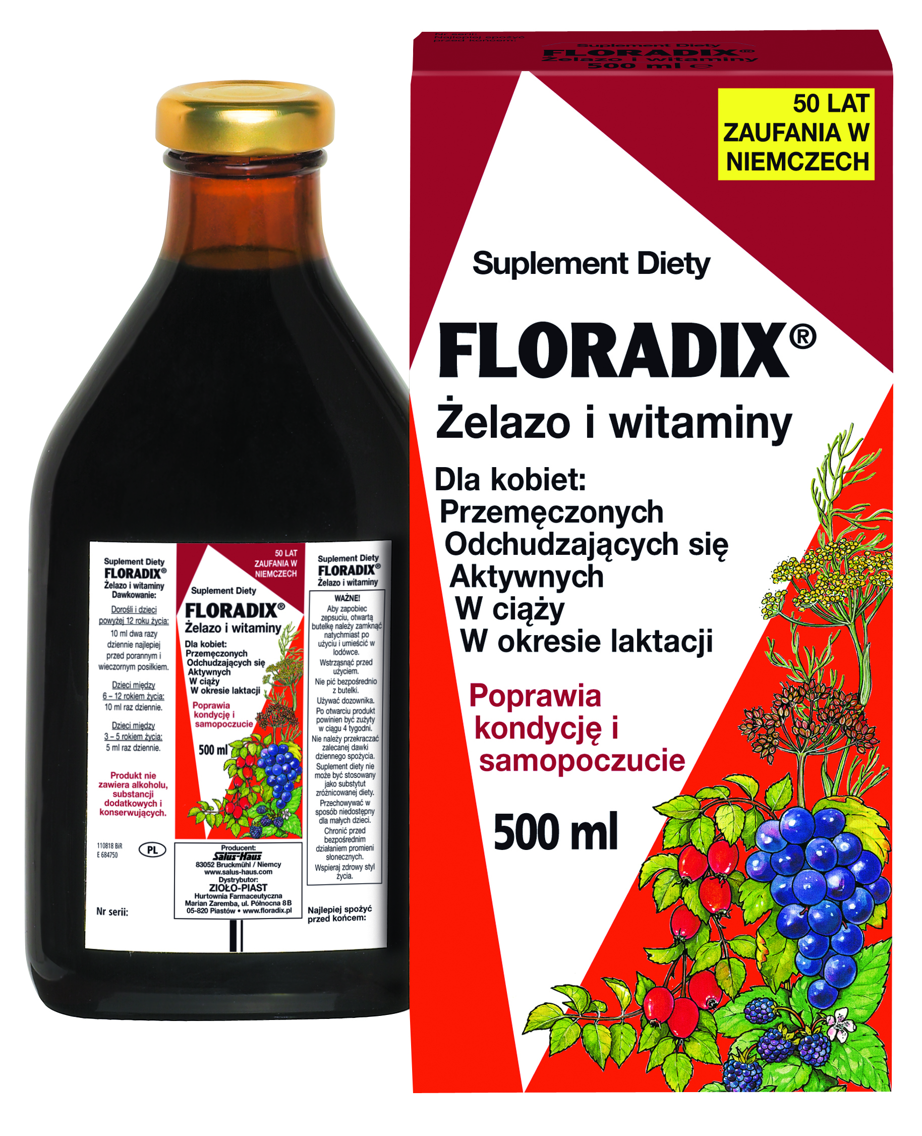 FLORADIX Żelazo i witaminy płyn 500 ml