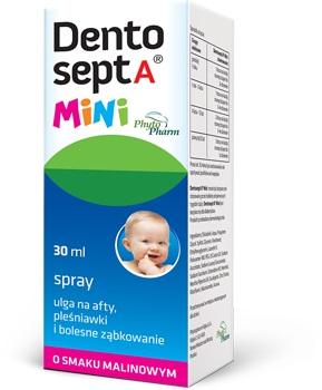 Dentosept A Mini spray, na afty, pleśniawki i ząbkowanie 30 ml *