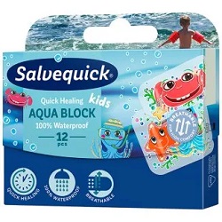 Plastry Salvequick Aqua Block Kids 12 szt *
