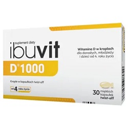 Ibuvit D 1000 Krople w kapsułkach 30 kapsułek twist-off *