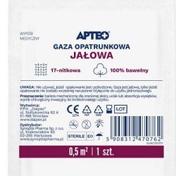 Gaza jałowa APTEO 1/2m2 1szt.*