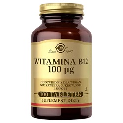 SOLGAR Witamina B12  0,1mg 100 tabletek *