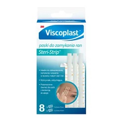 Steri Strip Viscoplast  białe 6x75mm Paski do zamykania ran 8 plastrów *