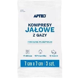 Kompresy gaz. jał. APTEO CARE 7x7cm 3szt. *
