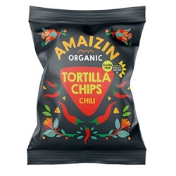 Chipsy kukurydziane chili bezglutenowe BIO 75g -AMAIZIN*