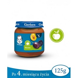 GERBER Deser śliwki 125 g *-do 3 dowolnych gerberków mus bobofrut 150g Gratis !!!