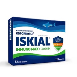 Iskial Immuno Max + Czosnek Olej z wątroby rekina 120 kaps.*