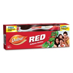 Dabur Pasta do zebów Red bez fluoru 200g+szczoteczka *