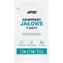 Kompresy gaz. jał. APTEO CARE 7x7cm 5szt. *