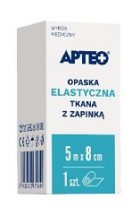 Opaska elast. APTEO CARE 5m x 8cm z zapinką *