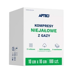 Kompresy gaz. niejał. APTEO CARE 10x10cm 100szt *
