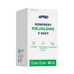 Kompresy gaz. niejał. APTEO CARE 7,5x7,5cm 100szt. *