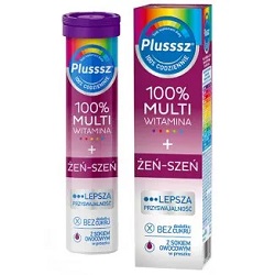 Plusssz 100% Multiwitamina + Żeń-Szeń tabletki musujące po 20 tab. *