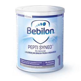 Bebilon Pepti Syneo 1, mleko początkowe dla niemowląt z alergią na białka mleka krowiego, 400g *