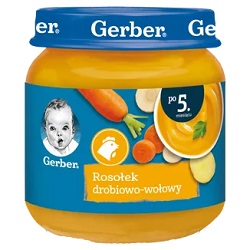 GERBER ZupKa rosołek drobiowo-wołowy po 5 miesiącu - 125 g *