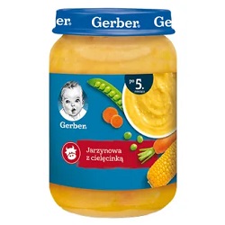 GERBER Zupka jarzynowa z cielęciną pow.5 m-ca 190 g * do 3 dowolnych gerberków mus bobofrut Gratis!