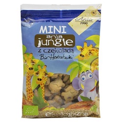 Ciastka z czekoladą Mini Jungle BIO 100g - BIO ANIA *
