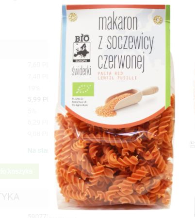 MAKARON (Z SOCZEWICY CZERWONEJ) ŚWIDERKI Bio