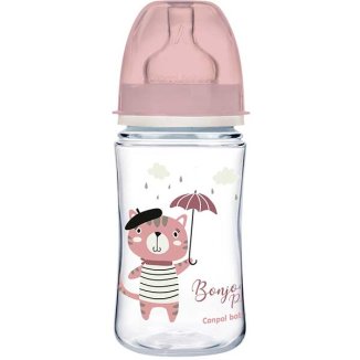 Canpol Babies Butelka 240ml szeroka antykolkowa PP Easy Start BONJOUR 35/232 róż*