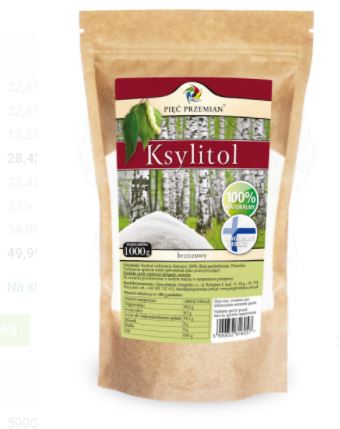KSYLITOL (TOREBKA PAPIEROWA) 1000 g - PIĘĆ PRZEMIAN