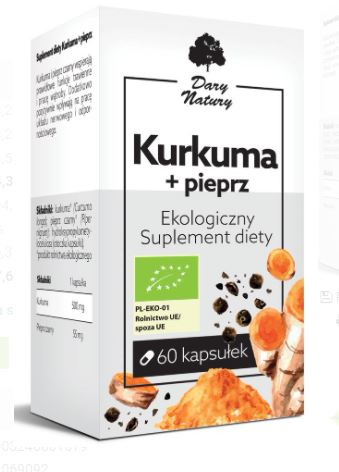 KURKUMA Z PIEPRZEM BIO 60 KAPSUŁEK (555 mg
