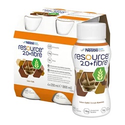 Resource 2.0+Fibre, preparat odżywczy, smak kawowy, 4 x 200 ml*