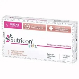 Sutricon Kids, plastry silikonowe na blizny dla dzieci od 6 miesięca, 3 cm x 7 cm, 5 sztuk *