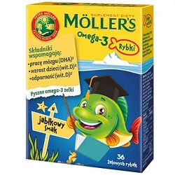 Mollers Omega-3 Rybki jabłkowe żelki 36 szt *
