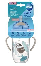 Canpol Babies Kubek 270 ml niekapek z rurką i odważnikiem exotic animals 56/606 szary *