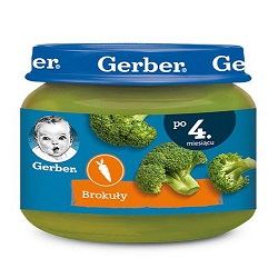 GERBER Obiadek brokuły po 4 miesiącu 80 g * do 3 dowolnych gerberków mus bobofrut 150g Gratis!