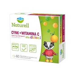 Naturell Cynk + Witamina C dla dzieci tabl 60 tab *