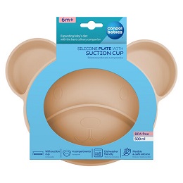 Canpol Babies Silikonowy Trójdzielny Talerzyk miś beżowy*