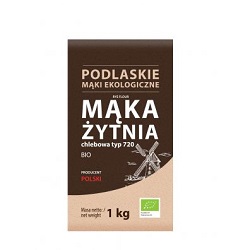Mąka żytnia chlebowa TYP 720 BIO 1 kg - Podlaskie Młyny