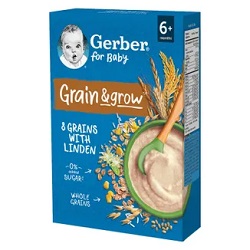 GERBER Kaszka 8 zbóż z lipą 200g *-do 2 dowolnych mus bobofrut 150g Gratis !!