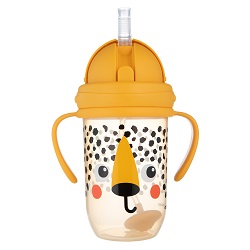 Canpol Babies Kubek niekapek z rurką i odważnikiem gepard 270ml 56/617_ORA *