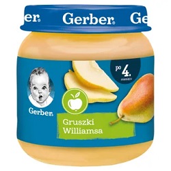 GERBER Deser Gruszki Williamsa po 4 m-cu 125g * do 3 dowolnych gerberków mus bobofrut Gratis!
