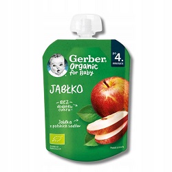 GERBER Deser Jabłko po 4 m-cu mus w tubce 80g * do 3 dowolnych gerberków mus bobofrut 150g Gratis !