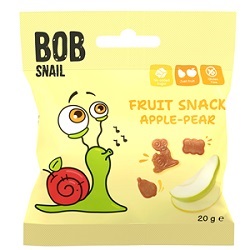 BOB SNAIL Żelki jabłko-gruszka bez żelatyny bezglutenowe 20g*