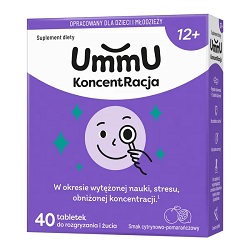 UmmU KoncentRacja 12+ tabletki do rozgryzania i żucia 40 szt. *
