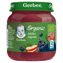 GERBER Deser Jabłko Jagoda 125 g *-do 3 dowolnych gerberków mus bobofrut 150g Gratis !!!