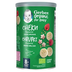 GERBER Chrupki Organic Banan Malina 35 g *do 3 dowolnych gerberków mus bobofrut Gratis !!!