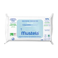 Mustela Chusteczki kompostowalne oczyszczające z wodą (białe) *