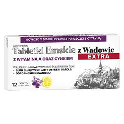 Tabletki Emskie Z Wadowic Extra o smaku czarnej porzeczki z cytryną 12 tabl. *