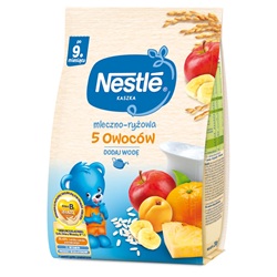 Nestle Kaszka mleczno ryżowa 5 owoców 230 g -do 2 dowolnych mus bobofrut 150g Gratis !!